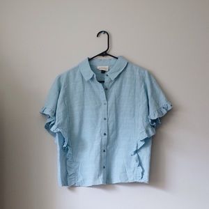 Universal Thread Light Blue Ruffle Blouse
